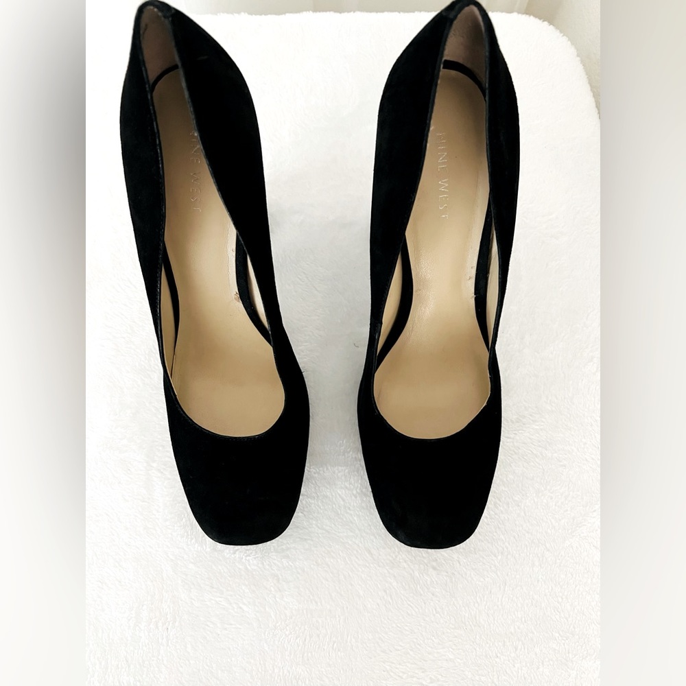 Black suede platform pumps - Picture 6 of 6
